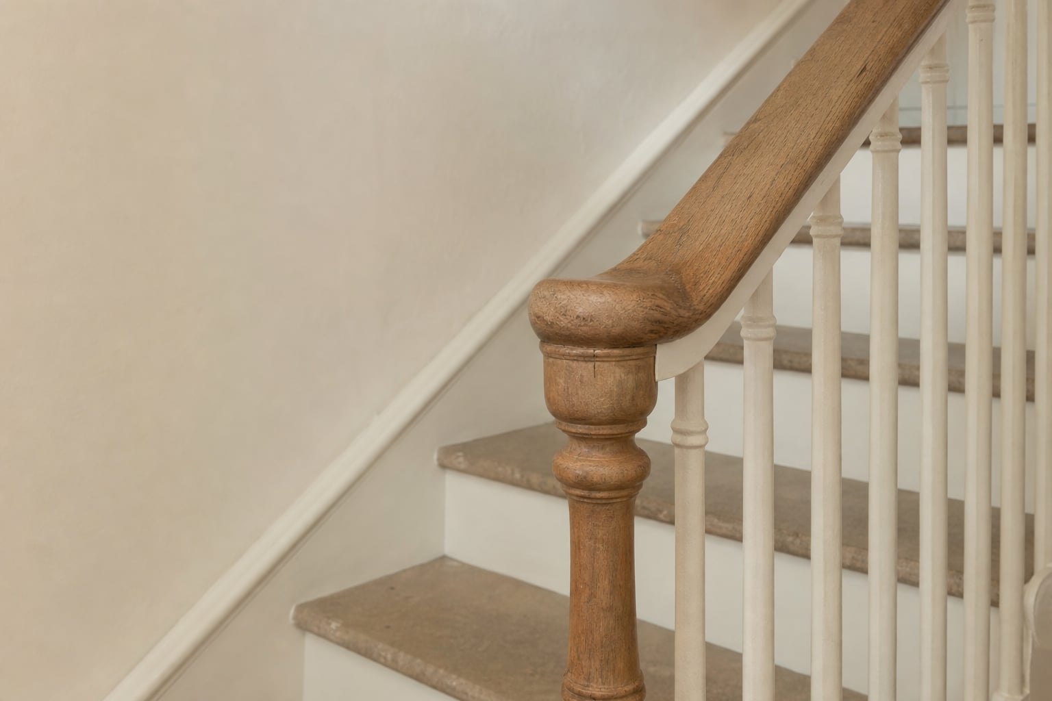 Interior stair detail in a Tenby holiday cottage